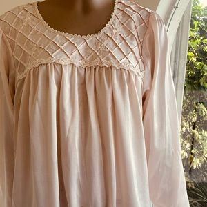 Oscar de la Renta Pink Label Brushed Flannel Nightgown M Vintage